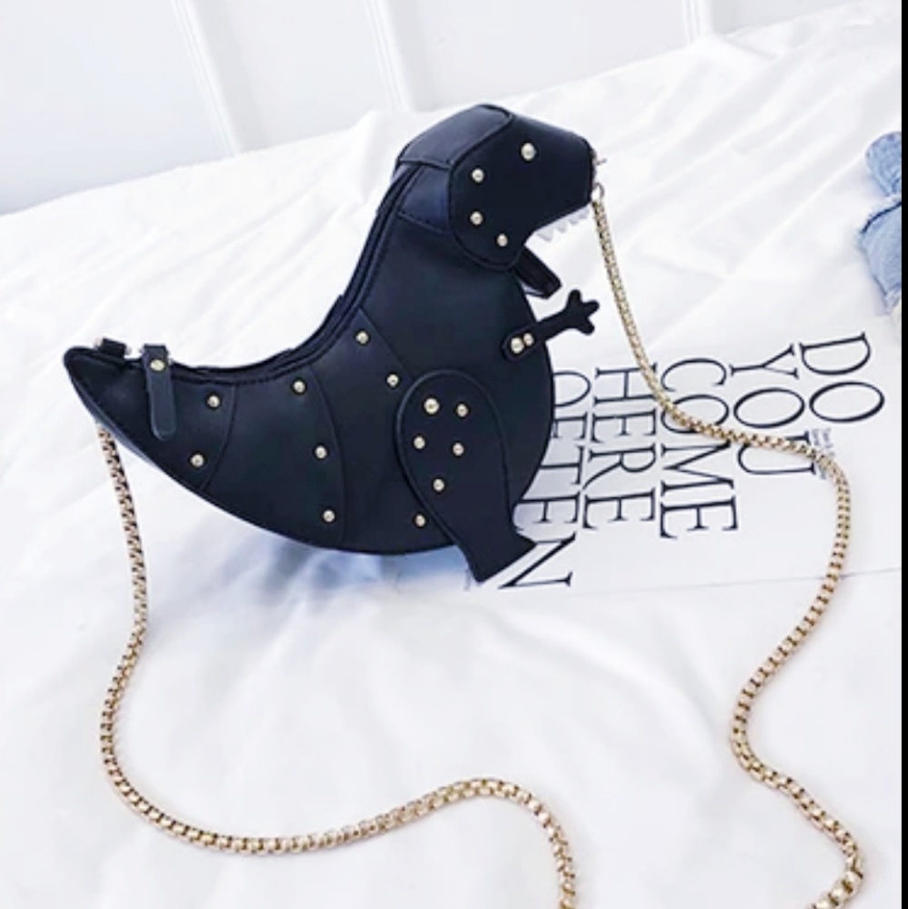 Dinosaur Purse Pink & Gold Hardware Crossbody Bag - Picture 8 of 8